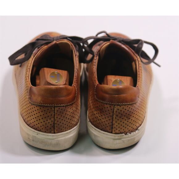 Magnanni Brown Perforated Low Top Leather Sneakers Men's US 8.5 M - Picture 6 of 10